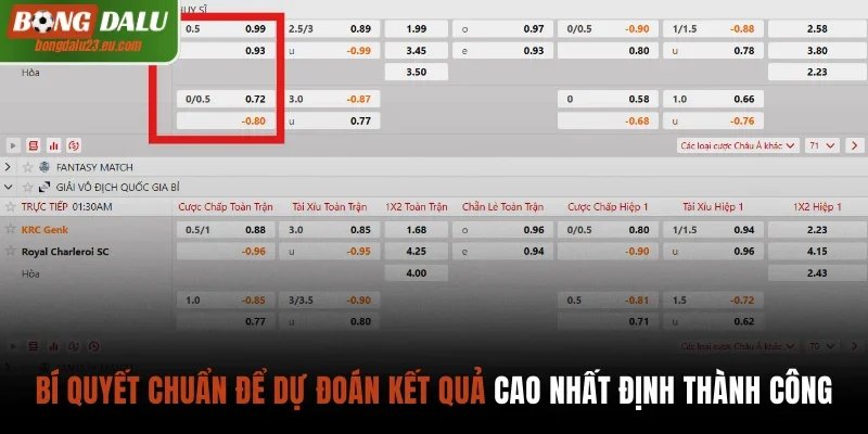 Bí quyết chuẩn để dự đoán kết quả cao nhất định thành công